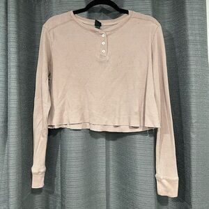 Wild Fable Blush Long Sleeve Crop Top